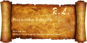 Ruzicska László névjegykártya