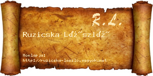 Ruzicska László névjegykártya
