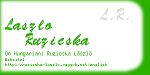 laszlo ruzicska business card