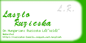 laszlo ruzicska business card